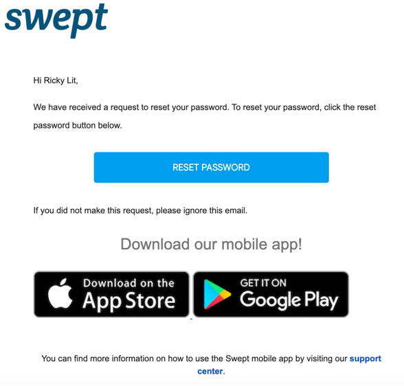 Forgot password email